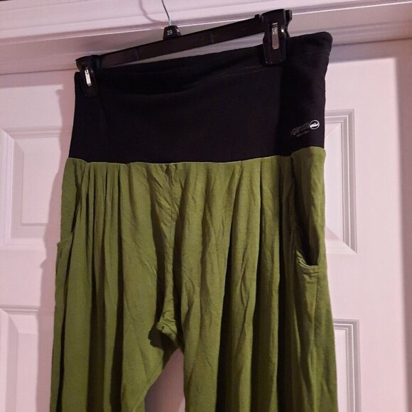 Yogamasti Harem Baggy Yoga Pants Size 8-10 US Green Black Vinayasa Practice - Picture 2 of 11